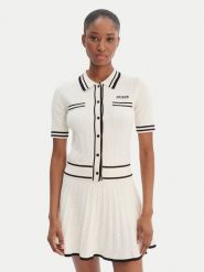 Guess Kardigan V6RR02 Z4652 Écru Regular Fit. Kardigany damskie Guess, xl, z aplikacjami, z syntetyku, bez kołnierzyka, bez ramiączek, bez kaptura. Za 429.99 zł.