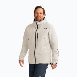 Kurtka narciarska męska Jack Wolfskin Flowline Pro 2L Ins. Brązowe kurtki snowboardowe męskie Jack Wolfskin, l, bez wzorów, bez kaptura, narciarskie. Za 1,189.00 zł.