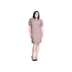 Luźna sukienka w kratkę SL2168 SIZE PLUS. Sukienki damskie marki Soleil. Za 129.00 zł.