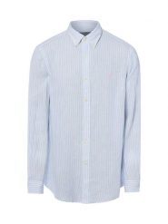 Polo Ralph Lauren Męska koszula lniana - Custom Fit Mężczyźni Modern Fit len biały, L. Białe koszule męskie Polo Ralph Lauren, l, bez wzorów, ze lnu, bez kołnierzyka, bez ramiączek. Za 859.95 zł.