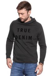 MUSTANG BLUZA Application Hoodie PHANTOM 1006364 4087. Szare bluzy męskie Mustang, m, bez wzorów, z kapturem. W wyprzedaży za 69.99 zł.
