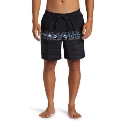 Szorty kąpielowe dla Mężczyzn EVERYDAY WORDBLOCK VOLLEY 17" Czarny. Czarne krótkie spodenki sportowe męskie Quiksilver, m, bez wzorów, z materiału. Za 199.99 zł.