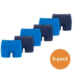 Puma Sportowe bokserki z mikrofibry, 6 szt. Niebieskie. Niebieskie bokserki męskie Puma, m, bez wzorów, z elastanu. Za 303.99 zł.