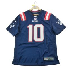 Second life - Nike koszulka męska NFL New England Patriots - Stan dobry. Niebieskie koszulki sportowe męskie Nike, l, bez wzorów, z dresówki, bez kołnierzyka, bez ramiączek, do piłki nożnej. Za 383.36 zł.
