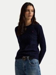 Polo Ralph Lauren Sweter 211A91216003 Granatowy Straight Fit. Niebieskie swetry damskie Polo Ralph Lauren, xl, bez wzorów, z wełny, bez kołnierzyka, bez ramiączek, bez kaptura. Za 1,199.00 zł.