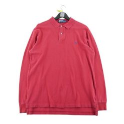 Second life - Polo Ralph Lauren Koszulka męska z długim rękawem - Stan dobry. Czerwone koszulki polo męskie Ralph Lauren, l, bez wzorów, bez kołnierzyka, bez ramiączek, na golfa. Za 106.46 zł.