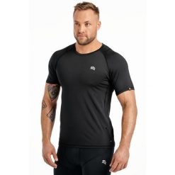 Koszulka fitness szybkoschnąca męska Rough Radical Vital Zip. Czarne koszulki sportowe męskie ROUGH RADICAL, l, bez wzorów, z elastanu, bez kołnierzyka, bez ramiączek, na fitness i siłownię. Za 87.90 zł.