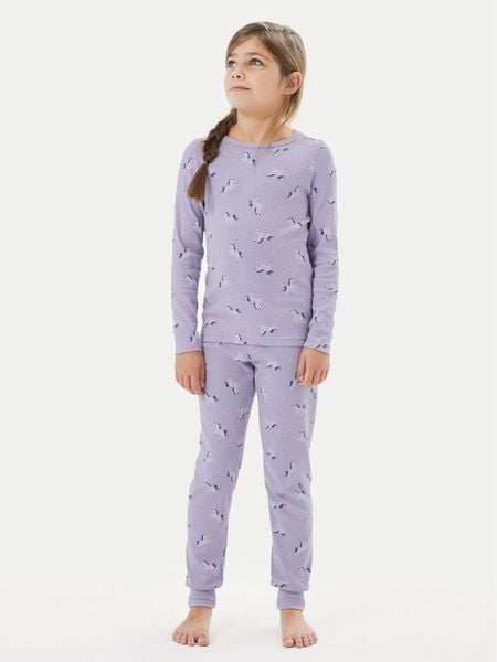 NAME IT Piżama 13221101 Fioletowy Regular Fit. Fioletowe bielizna dla dziewczynek Name it, bez wzorów, z bawełny. Za 69.99 zł.