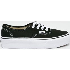 Vans - Tenisówki. Czarne trampki i tenisówki damskie Vans, bez wzorów, z gumy, bez zapięcia. W wyprzedaży za 229.90 zł.