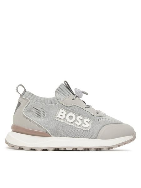 BOSS Sneakersy J52828 D Szary. Szare buty sportowe chłopięce Boss, bez wzorów, z materiału, bez zapięcia. Za 489.99 zł.