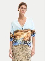 Desigual Kardigan Sun 26SWJF18 Niebieski jasny Regular Fit. Niebieskie kardigany damskie Desigual, s, bez wzorów, z bawełny. Za 489.99 zł.