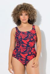 Damskie Kostium kąpielowy koralowce bez miękkich miseczek okrągły dekolt. Niebieskie kostiumy jednoczęściowe damskie Ulla Popken, plus size, bez wzorów, z elastanu, sportowe, plus size, do pływania. Za 159.99 zł.