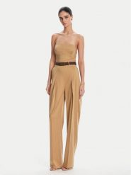 Elisabetta Franchi Kombinezon TU05152E2 032 Beżowy Regular Fit. Brązowe sukienki damskie Elisabetta Franchi, bez wzorów, z syntetyku, bez kołnierzyka, bez ramiączek. Za 1,399.00 zł.