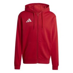 Bluza z kapturem i zamkiem błyskawicznym adidas Entrada 26. Białe bluzy męskie Adidas, bez wzorów, z kapturem. Za 146.99 zł.