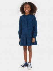 Tommy Hilfiger Sukienka codzienna KG0KG07577 Niebieski Regular Fit. Niebieskie sukienki dla dziewczynek Tommy Hilfiger, bez wzorów, z wiskozy, bez ramiączek. Za 249.99 zł.