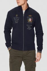 AERONAUTICA MILITARE Granatowa bluza męska Color-block. Niebieskie bluzy męskie Aeronautica Militare, l, bez wzorów, bez kaptura. W wyprzedaży za 589.99 zł.
