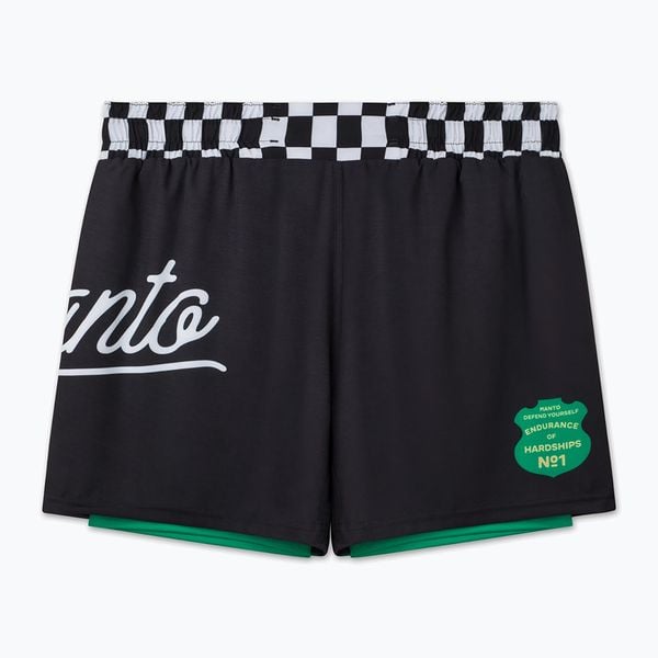 Spodenki treningowe męskie MANTO Cross. Czarne krótkie spodenki sportowe męskie Manto, m, bez wzorów, z elastanu. Za 199.99 zł.