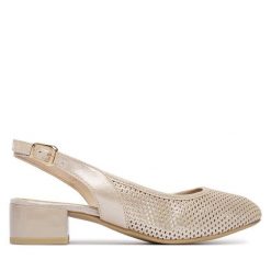 Czółenka Caprice. Brązowe czółenka damskie Caprice, bez wzorów, bez obcasa, bez zapięcia. Za 339.99 zł.