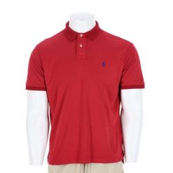 Second life - Koszulka polo męska Polo Ralph Lauren - Stan bardzo dobry. Czerwone koszulki polo męskie Ralph Lauren, l, bez wzorów, z materiału, bez kołnierzyka, bez ramiączek, na golfa. Za 127.76 zł.
