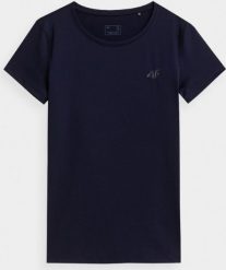 4f Koszulka damska H4L22-TSDF352 granatowa r. S. T-shirty damskie 4f, l, bez wzorów, bez kołnierzyka. Za 58.69 zł.