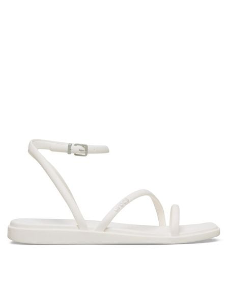 Crocs Sandały Miami Ankle Strap Sandal 212256 Beżowy. Brązowe sandały damskie Crocs, bez wzorów, z tworzywa sztucznego, bez obcasa, na płaskiej podeszwie, bez zapięcia. Za 161.99 zł.