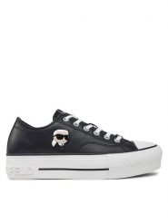 KARL LAGERFELD Trampki Kampus Max KL60425T Czarny. Czarne trampki i tenisówki damskie KARL LAGERFELD, bez wzorów, ze skóry, bez zapięcia. Za 339.99 zł.