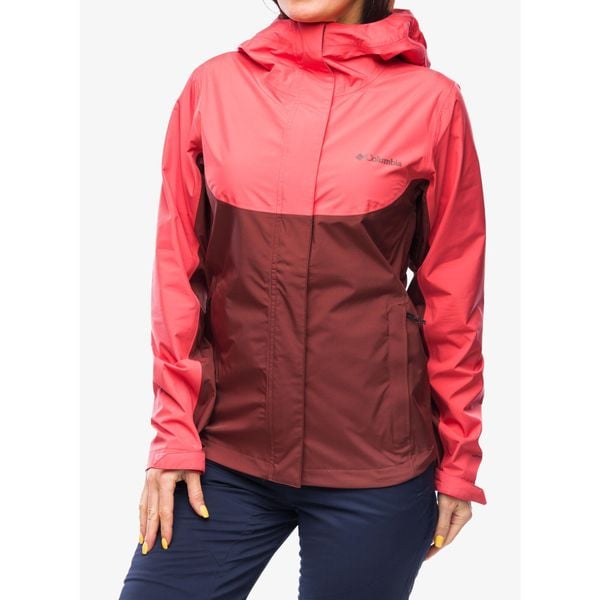 Kurtka przeciwdeszczowa damska Columbia Wahkeena Falls 3L Shell. Czerwone kurtki damskie Columbia, l, bez wzorów, bez kaptura, trekkingowe. Za 555.99 zł.