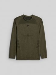 4F Bielizna termoaktywna bezszwowa (góra) męska - oliwkowa XXL/3XL. Brązowa bielizna termoaktywna męska 4f, m, z materiału. Za 149.99 zł.