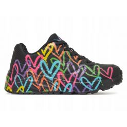 Buty damskie SKECHERS UNO LITE 314064L-BKMT czarne w serca sportowe 39,5. Czarne obuwie sportowe damskie Skechers, bez wzorów, trekkingowe, Skechers Sport. Za 279.00 zł.