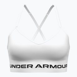 Biustonosz treningowy Under Armour Vanish Seamless Low white/black. Białe obuwie sportowe damskie Under Armour, bez wzorów, na fitness i siłownię. Za 129.99 zł.