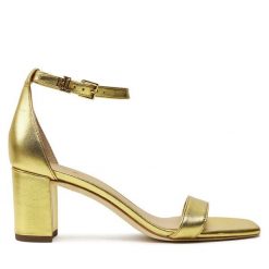 Sandały LAUREN RALPH LAUREN. Żółte sandały damskie Lauren Ralph Lauren, bez wzorów, bez obcasa, na słupku, bez zapięcia. Za 519.99 zł.
