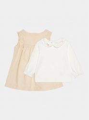 OVS Komplet bluzka i sukienka 1861995 Beżowy Regular Fit. Brązowe sukienki niemowlęce OVS, bez wzorów, z bawełny, bez ramiączek. Za 129.99 zł.