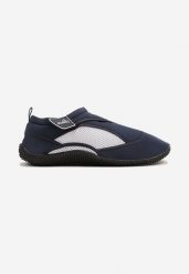 Niebiesko-Białe Buty Sportowe z Elastyczną Cholewką do Wody Nimiliara. Niebieskie buty sportowe męskie Born2be, bez zapięcia. Za 34.99 zł.