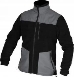 Dedra Bluza polarowa ze wstawkami, 280g/m2, rozm.S, czarno-szara. Czarne bluzy męskie Dedra, m, bez wzorów, z polaru, bez kaptura. Za 98.97 zł.