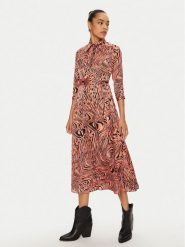 PINKO Sukienka koszulowa 102834 A1KD Pomarańczowy Regular Fit. Brązowe sukienki damskie Pinko, bez wzorów, z syntetyku, bez kołnierzyka, bez ramiączek, koszulowe. Za 1,439.00 zł.