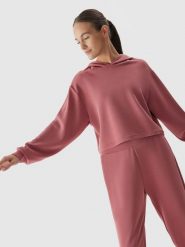 4F Bluza crop-top z dodatkiem modalu damska XL. Czerwone bluzy damskie 4f, xl, bez wzorów, z dzianiny, bez kaptura. Za 249.99 zł.