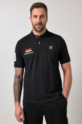 Męska Koszulka polo FLEXNAMIC® fitness pika rękaw 1/2 szybkoschnąca. Czarne koszulki polo męskie JAY-PI, m, z aplikacjami, z bawełny, bez kołnierzyka, bez ramiączek, na fitness i siłownię. Za 139.99 zł.