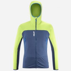 Bluza turystyczna męska Millet Fusion Grid Hoodie active fit POLARTEC Powergrid. Niebieskie bluzy męskie Millet, l, bez wzorów, bez kaptura. Za 679.99 zł.