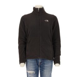 Damska czarna polarowa kurtka TNF. Czarne kurtki damskie The North Face, l, bez wzorów, z materiału, bez kaptura, trekkingowe. Za 170.36 zł.