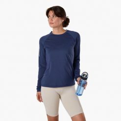 Koszulka treningowa damska Swedemount Core Training L/S Tee szybkoschnąca. Niebieskie koszulki sportowe damskie SWEDEMOUNT, l, bez wzorów, z tkaniny, bez kołnierzyka, bez ramiączek, do biegania. Za 99.99 zł.