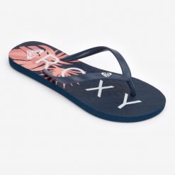Japonki damskie Roxy To The Sea. Niebieskie klapki damskie Roxy, bez wzorów, z kauczuku, sportowe, bez obcasa. Za 89.99 zł.