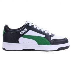 Buty na co dzień młodzieżowe PUMA REBOUND JOY LOW JR eko skóra. Obuwie sportowe damskie Puma, bez wzorów, z materiału, trekkingowe. Za 314.00 zł.