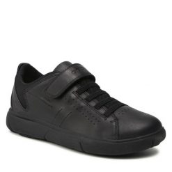 Sneakersy Geox. Czarne trampki i tenisówki chłopięce Geox, bez wzorów, bez zapięcia. Za 399.99 zł.