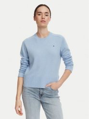 Tommy Hilfiger Sweter WW0WW51432 Niebieski jasny Regular Fit. Niebieskie swetry damskie Tommy Hilfiger, xl, bez wzorów, z wełny, bez kołnierzyka, bez ramiączek, bez kaptura. Za 649.99 zł.