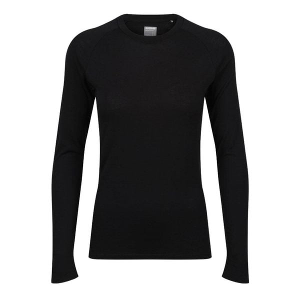 Bluza merino damska Inov-8 Merino Long Sleeve T-Shirt. Czarne bluzy damskie Inov-8, bez wzorów, bez kołnierzyka. Za 356.99 zł.