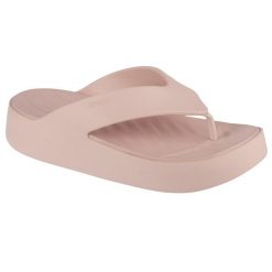 Japonki damskie Crocs 2094106UR. Brązowe klapki damskie Crocs, bez wzorów, z materiału. Za 199.00 zł.