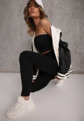 Czarne Casualowe Legginsy High Waist z Pasem Wspierającym Linię Talii Azivera. Czarne legginsy damskie Renee, m, bez wzorów, z jeansu. Za 39.99 zł.