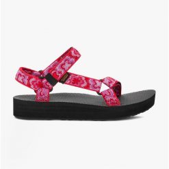 Sandały damskie Teva Midform Universal. Czerwone klapki damskie Teva, bez wzorów, bez obcasa. Za 209.99 zł.
