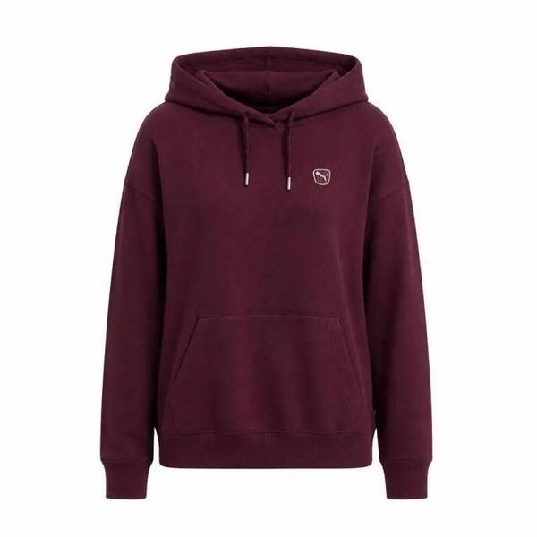 Bluza Puma Ess Elevated Comfort Hoodie Fl Damskie. Czerwone bluzy damskie Puma, s, bez wzorów, z bawełny, z kapturem, do biegania. Za 315.99 zł.