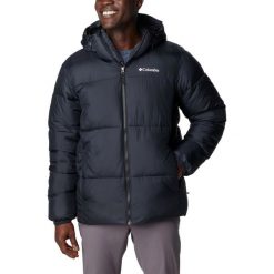 Kurtka zimowa męska Columbia Puffect z kapturem. Czarne kurtki sportowe męskie Columbia, na zimę, m, bez wzorów, trekkingowe. W wyprzedaży za 594.00 zł.